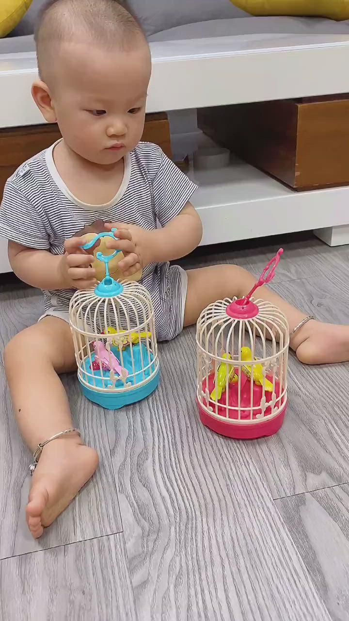 Mini Electronic Simulation Bird Cage Toy