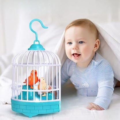 Mini Electronic Simulation Bird Cage Toy