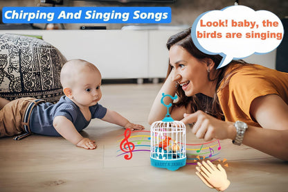 Mini Electronic Simulation Bird Cage Toy