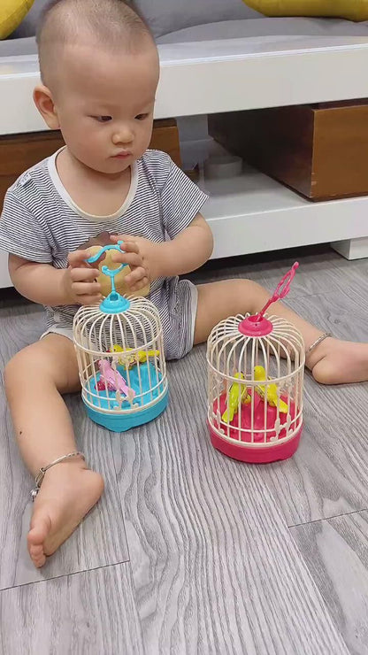Mini Electronic Simulation Bird Cage Toy