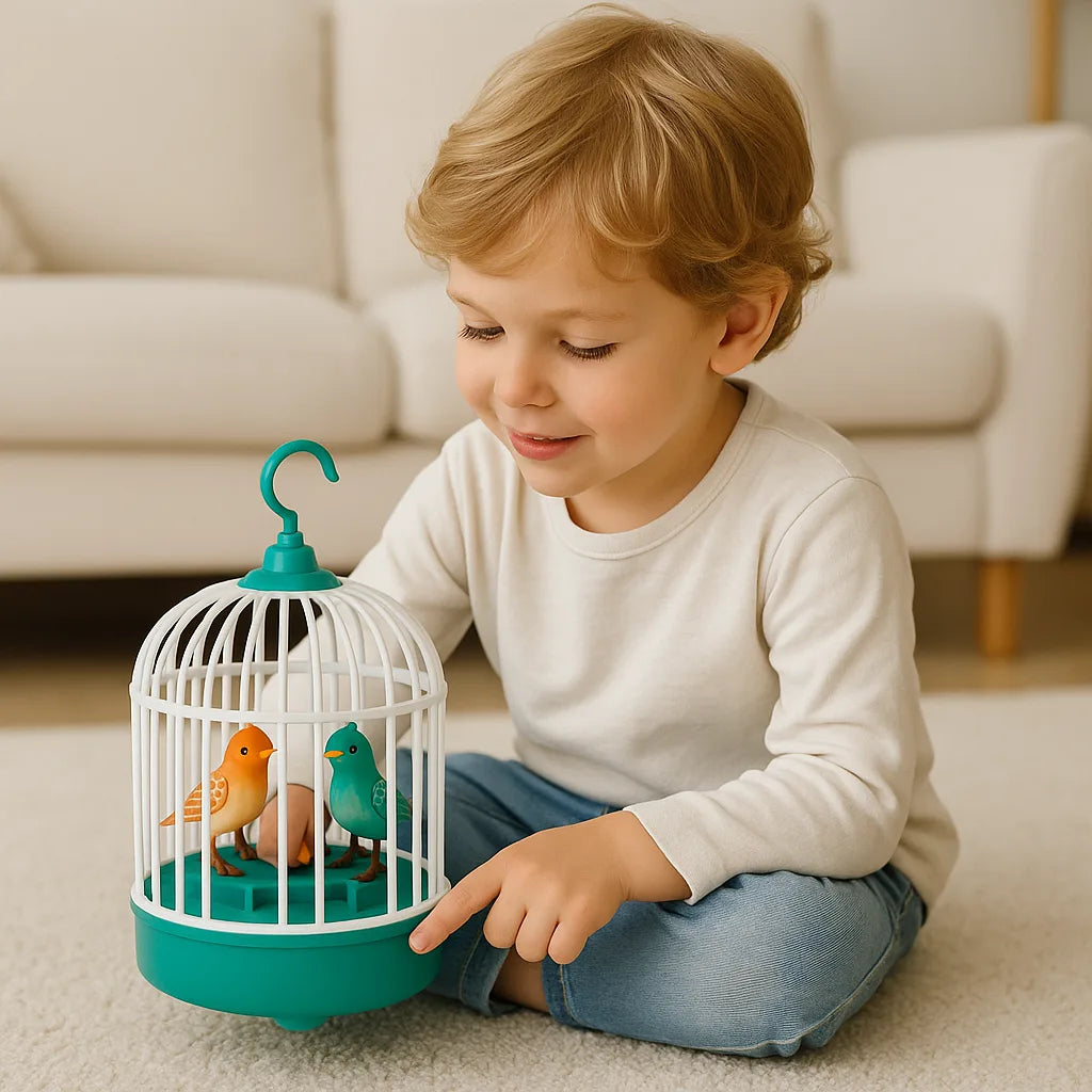 Mini Electronic Simulation Bird Cage Toy