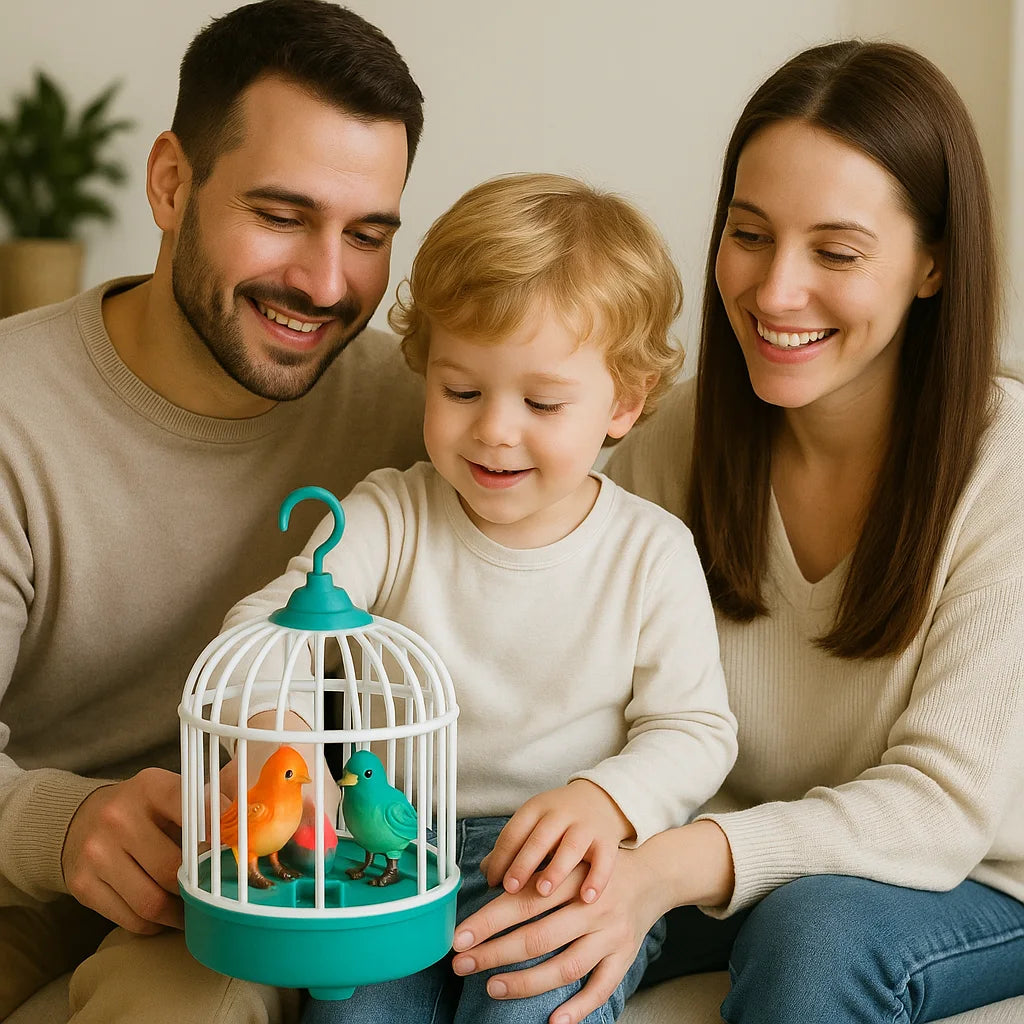 Mini Electronic Simulation Bird Cage Toy